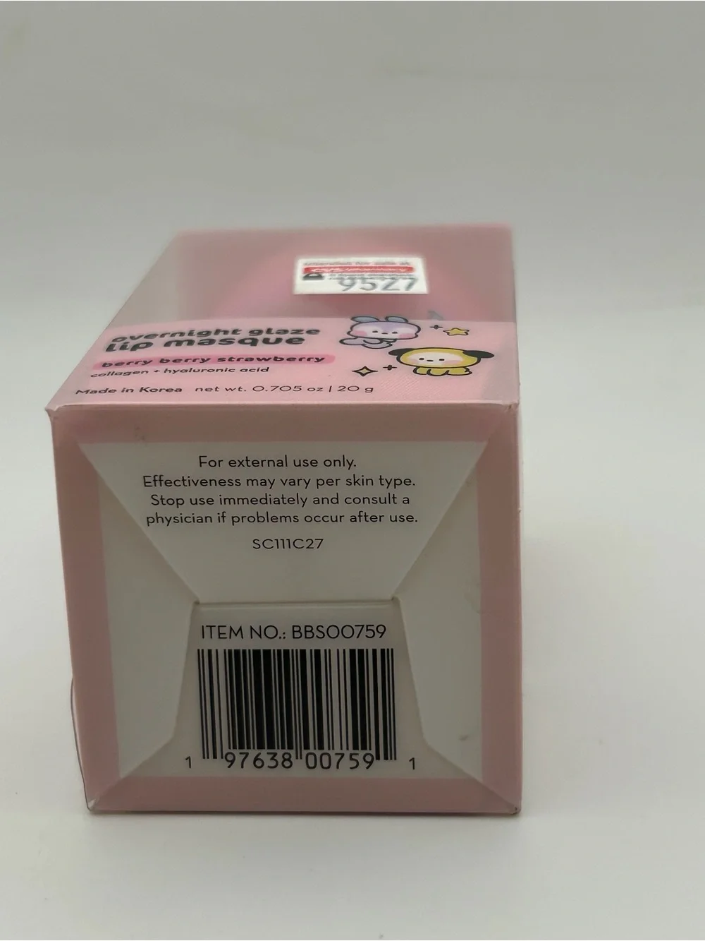 BT21 Overnight Glaze Lip Masque - Pink (Berry Strawberry)